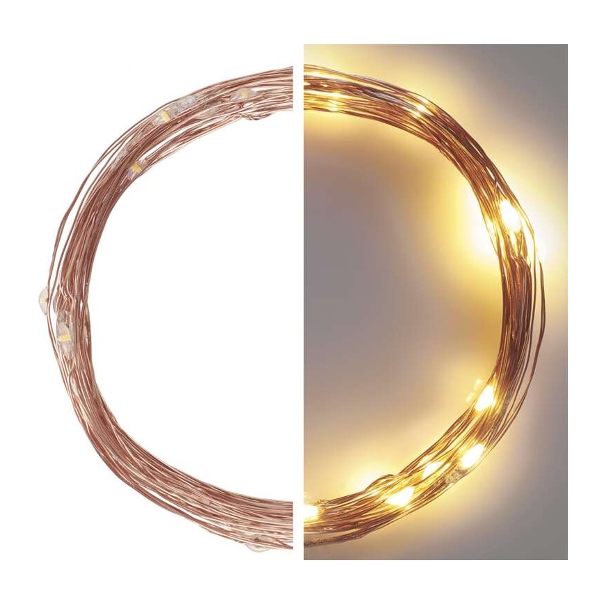 Ghirlandă LED pentru exterior, 40 LED / 9 m, IP44, alb cald