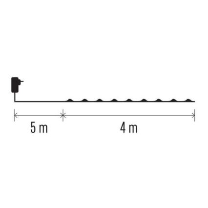 Ghirlandă LED pentru exterior, 40 LED / 9 m, IP44, alb cald