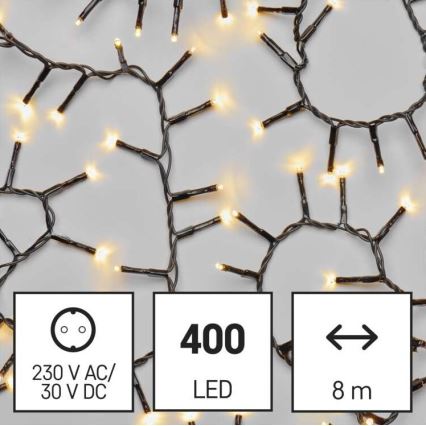 Ghirlandă LED pentru exterior, 400 LED/13 m, IP44, alb cald