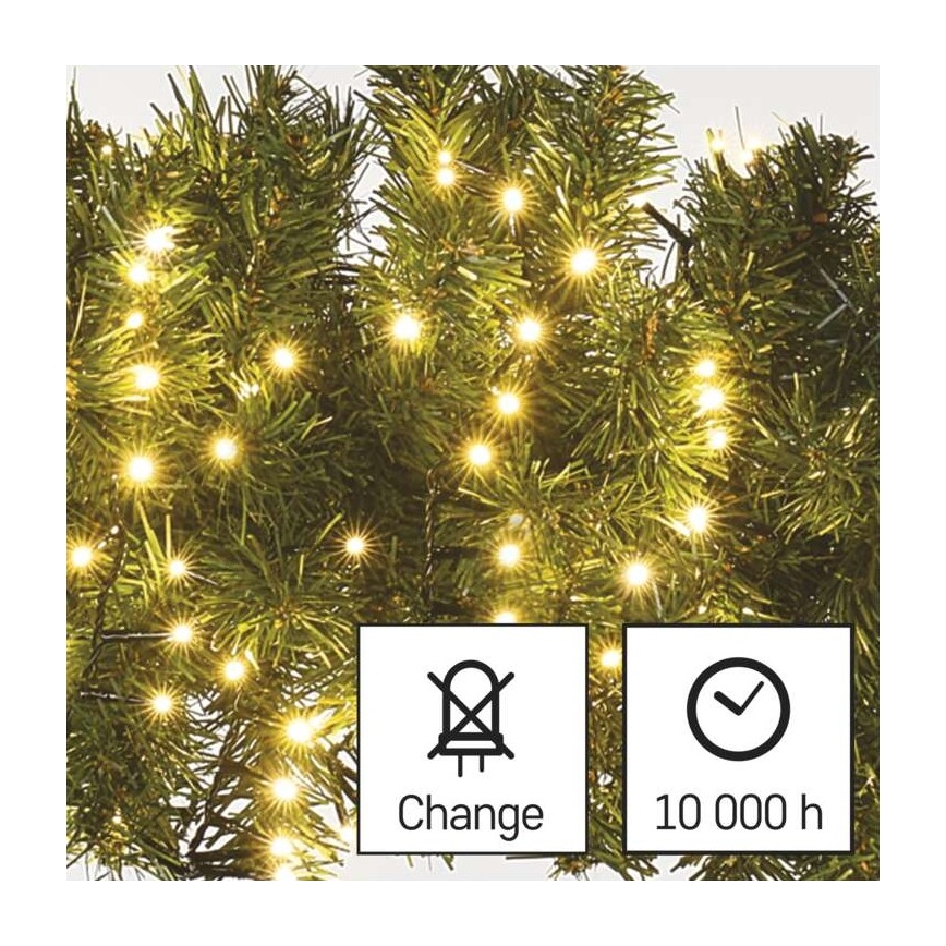 Ghirlandă LED pentru exterior, 400 LED/13 m, IP44, alb cald