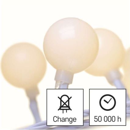 Ghirlandă LED pentru exterior, 40xLED/9m, IP44, alb cald