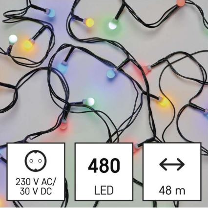 Ghirlandă LED pentru exterior, 480 LED, 53 m, IP44, multicolor