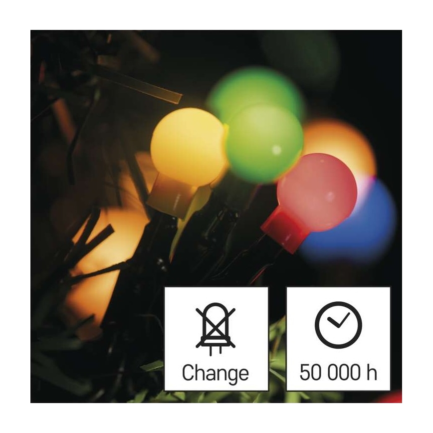 Ghirlandă LED pentru exterior, 480 LED, 53 m, IP44, multicolor