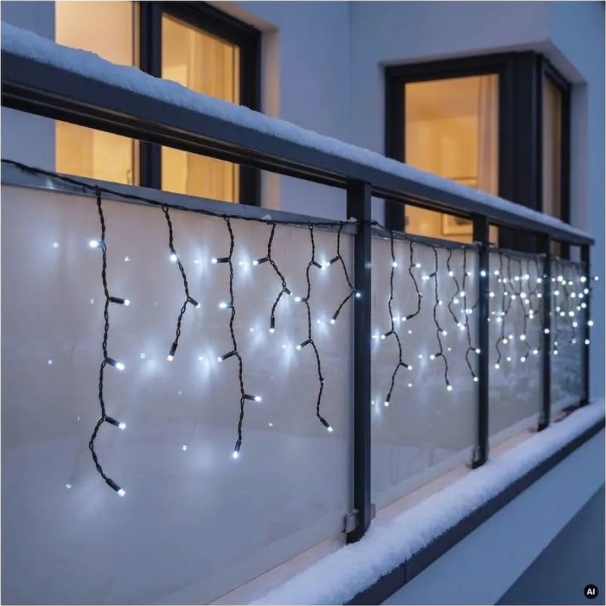 Ghirlandă LED pentru exterior 50xLED/3x0,4m IP44 alb rece