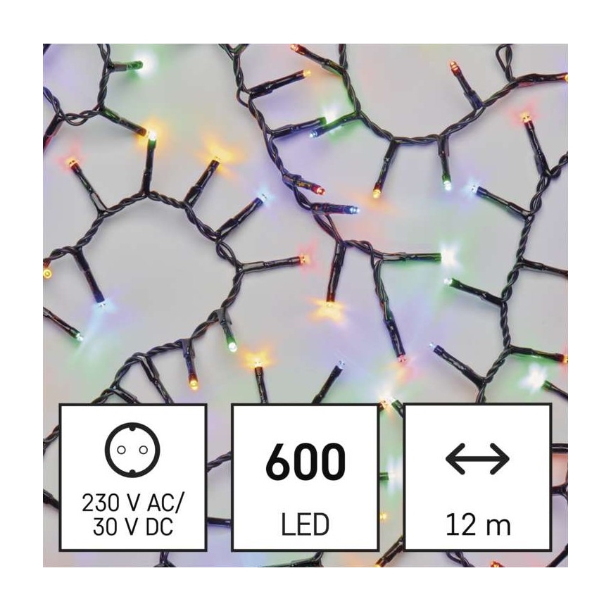 Ghirlandă LED pentru exterior 600xLED/17m IP44 multicolor