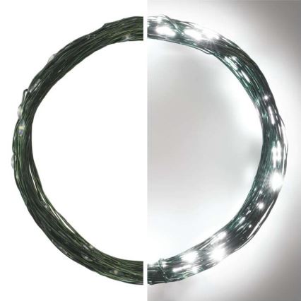 Ghirlandă LED pentru exterior, 75 LED-uri, 12,5 m, IP44, alb rece