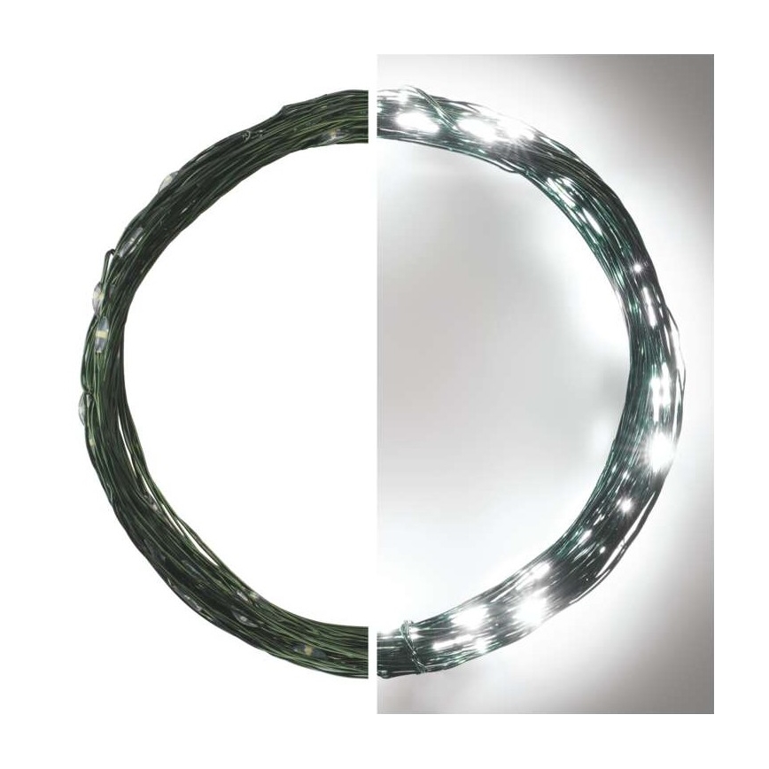 Ghirlandă LED pentru exterior, 75 LED-uri, 12,5 m, IP44, alb rece