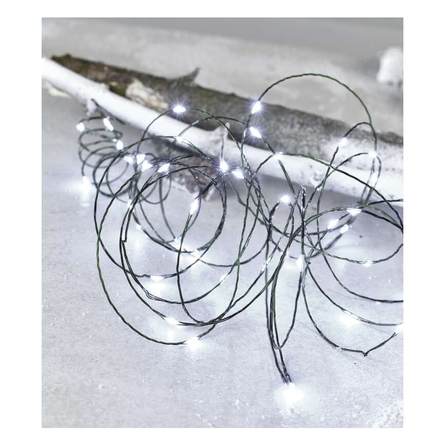 Ghirlandă LED pentru exterior, 75 LED-uri, 12,5 m, IP44, alb rece