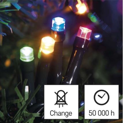 Ghirlandă LED pentru exterior, 80 LED, 13 m, IP44, multicoloră
