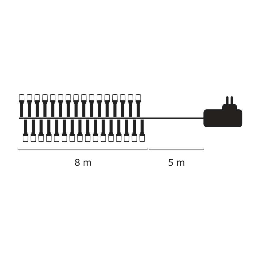 Ghirlandă LED pentru exterior, 80xLED/13m, IP44, alb cald