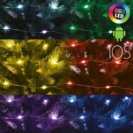 Ghirlandă LED RGB reglabilă 200 LED/29 funcții, 20,4 m
