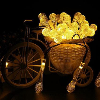 Ghirlandă LED solară cu senzor de amurg 20xLED/0,72W/1,2V 600 mAh 4,7m IP44