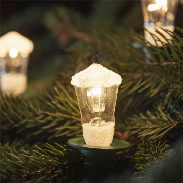 Ghirlandă LUCERNA, 12 x dulie E10, 10,7 m, alb cald, fabricată în Cehia