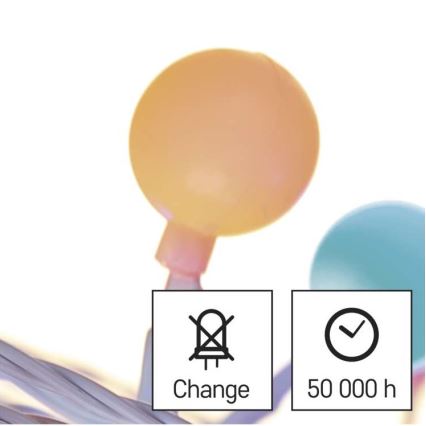 Ghirlandă lumini LED pentru exterior, 40 LED/9 m, IP44, multicolor