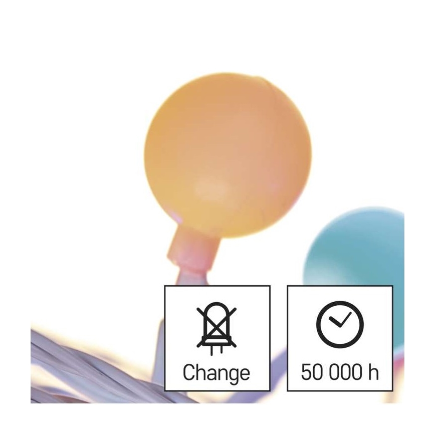 Ghirlandă lumini LED pentru exterior, 40 LED/9 m, IP44, multicolor