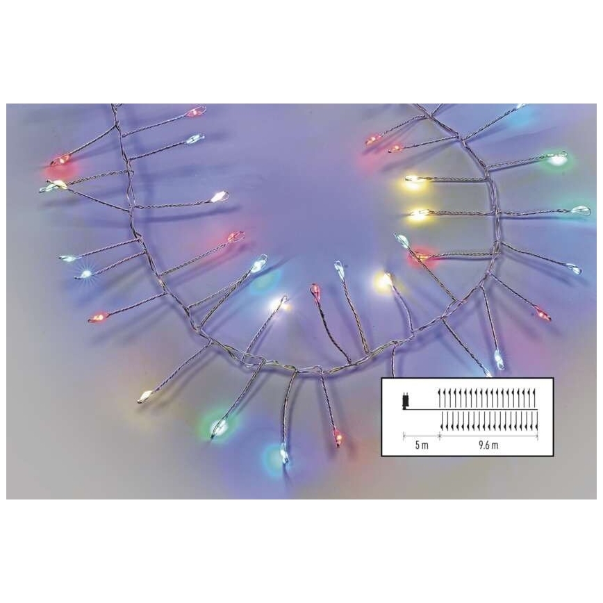 Ghirlandă luminoasă de exterior 960 LED/8 funcții 9,6 m IP44 multicoloră