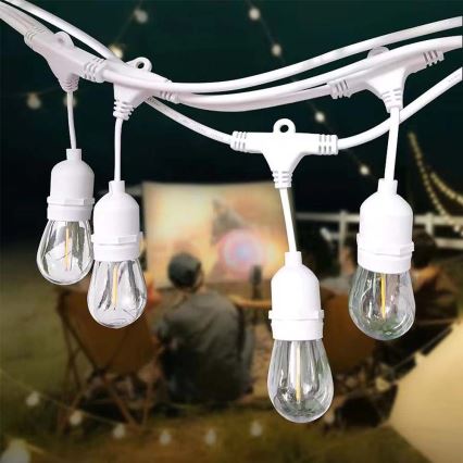 Ghirlandă luminoasă de exterior STRING, 15 x soclu E27, 40 W pe bec (max.), 230 V, 15 m, IP65