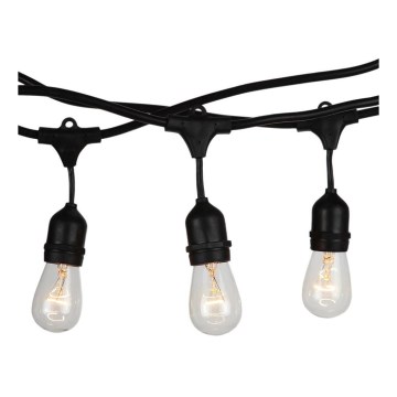 Ghirlandă luminoasă de exterior STRING 15m 15xE27/25W/230V IP54