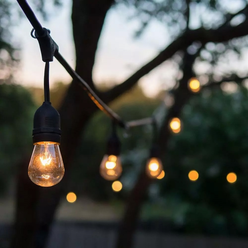 Ghirlandă luminoasă de exterior STRING 15m 15xE27/25W/230V IP54