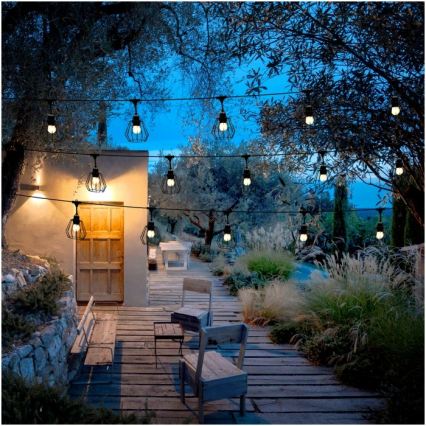 Ghirlandă luminoasă decorativă de exterior CRETE, 20 x E27, 230 V, 25 m, IP44