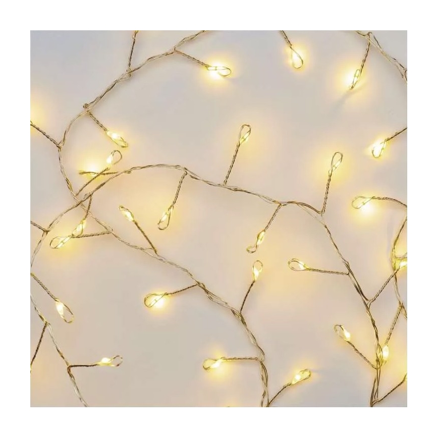 Ghirlandă luminoasă LED cu 100 LED, alimentare 3xAA, 2,7 m, alb cald