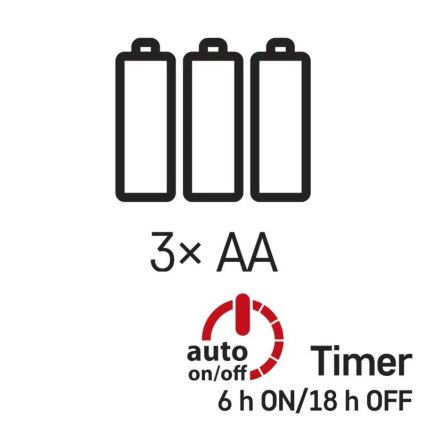 Ghirlandă luminoasă LED cu 100 LED, alimentare 3xAA, 2,7 m, alb cald