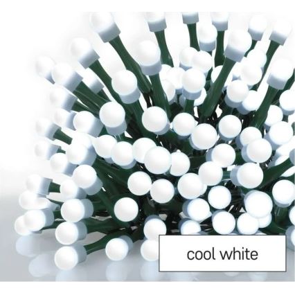 Ghirlandă luminoasă LED de Crăciun, 200 LED, 8 funcții, 20 m, IP44, lumină albă rece