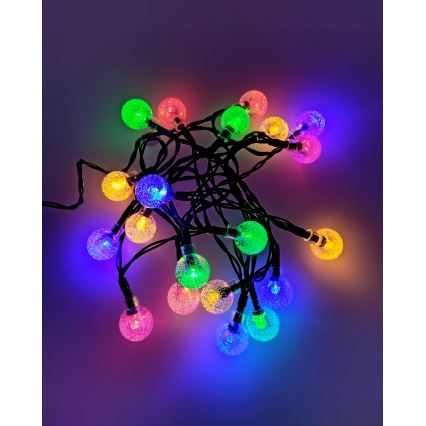 Ghirlandă luminoasă LED de exterior, 20x LED / 2x AA, 2,2 m, IP44, multicoloră
