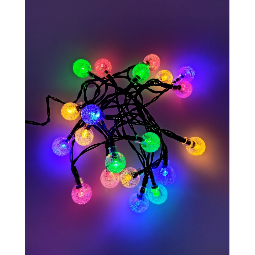 Ghirlandă luminoasă LED de exterior, 20x LED / 2x AA, 2,2 m, IP44, multicoloră