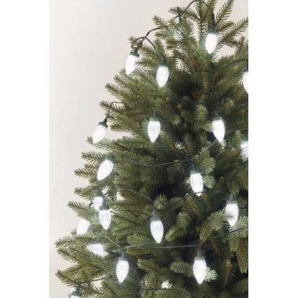 Ghirlandă luminoasă LED de exterior, 50 LED-uri, 8 funcții, 14,8 m, IP44, alb rece