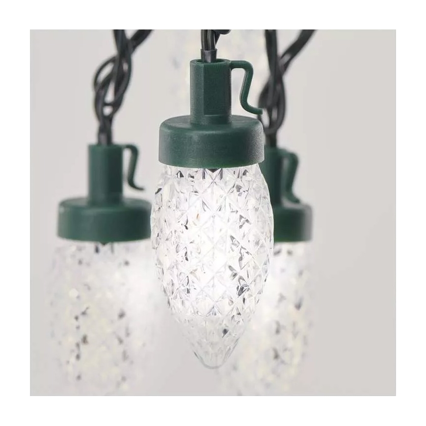 Ghirlandă luminoasă LED de exterior, 50 LED-uri, 8 funcții, 14,8 m, IP44, alb rece