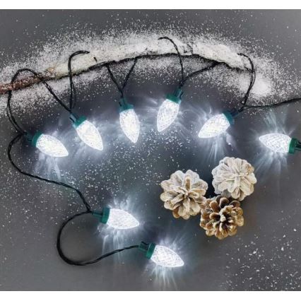 Ghirlandă luminoasă LED de exterior, 50 LED-uri, 8 funcții, 14,8 m, IP44, alb rece