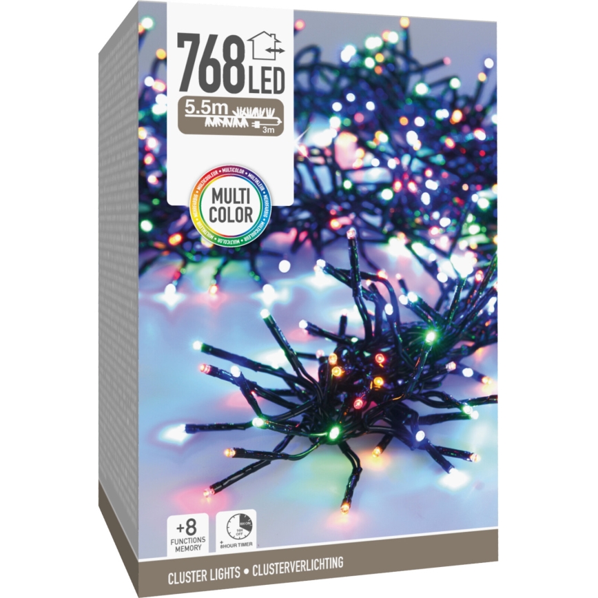 Ghirlandă luminoasă LED de exterior pentru Crăciun 768xLED/230V/8 funcții 8,5 m IP44 multicolor