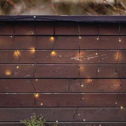 Ghirlandă luminoasă LED pentru exterior, 100 LED, 2,5 x 0,9 m, IP44, alb cald
