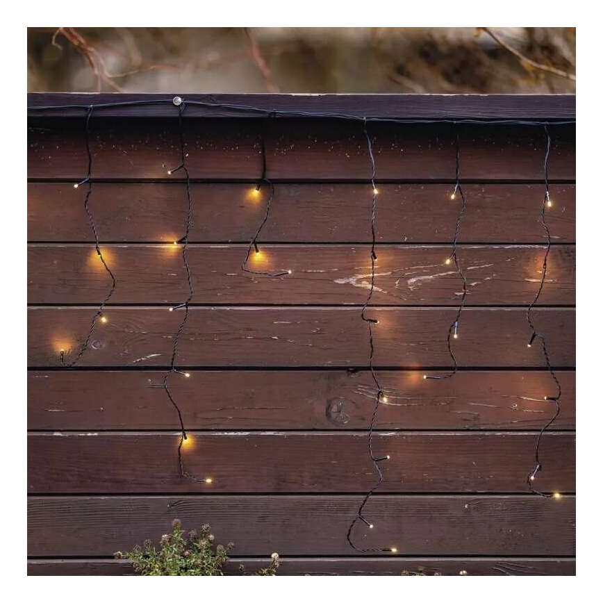 Ghirlandă luminoasă LED pentru exterior, 100 LED, 2,5 x 0,9 m, IP44, alb cald
