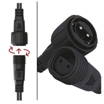 Ghirlandă luminoasă LED pentru exterior, 100 LED, 2,5 x 0,9 m, IP44, alb cald