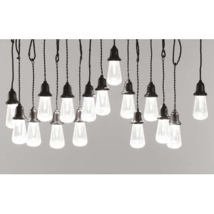 Ghirlandă luminoasă LED pentru exterior, 16 LED, 8,6 m, IP44, alb rece