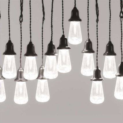 Ghirlandă luminoasă LED pentru exterior, 16 LED, 8,6 m, IP44, alb rece