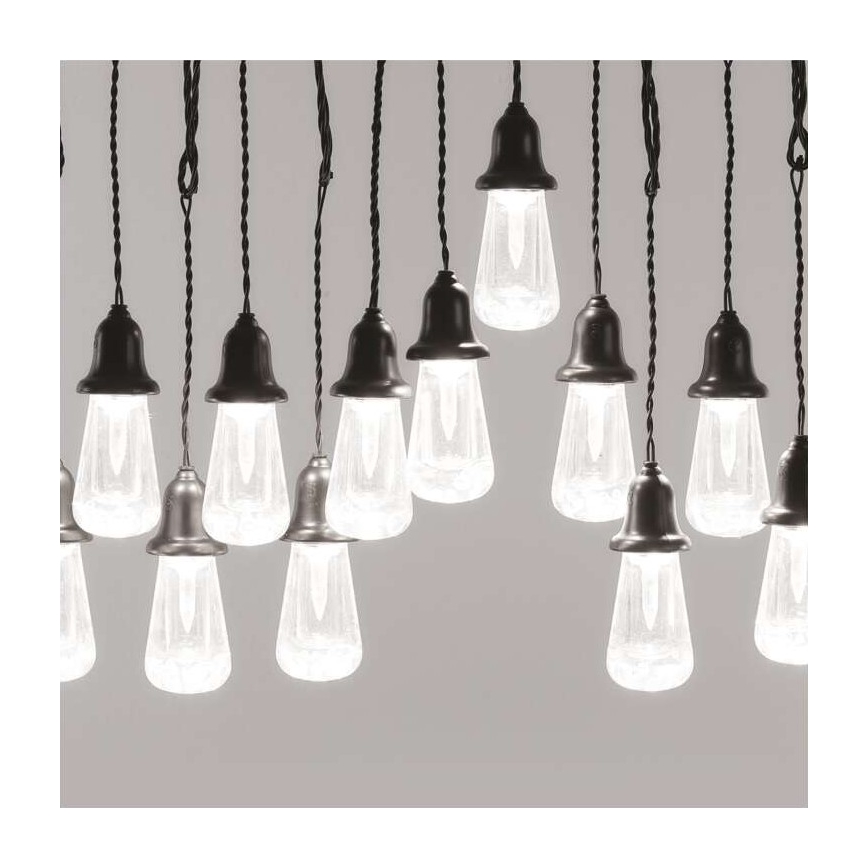 Ghirlandă luminoasă LED pentru exterior, 16 LED, 8,6 m, IP44, alb rece
