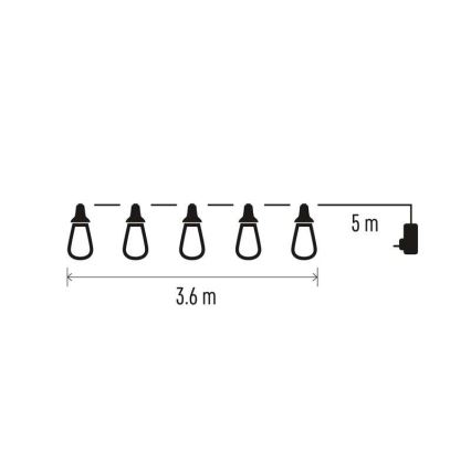 Ghirlandă luminoasă LED pentru exterior, 16 LED, 8,6 m, IP44, alb rece