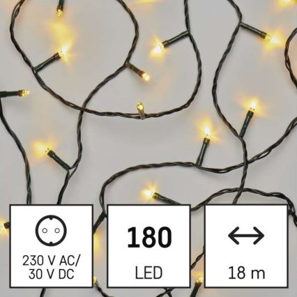Ghirlandă luminoasă LED pentru exterior, 180 LED / 23 m, IP44, alb cald