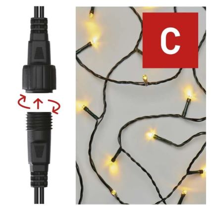 Ghirlandă luminoasă LED pentru exterior, 5 m, 50 LED, IP44, alb cald