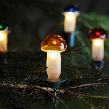 Ghirlandă luminoasă TOADSTOOL, 12 becuri cu soclu E10, 10,7 m, alb cald, Fabricat în Cehia
