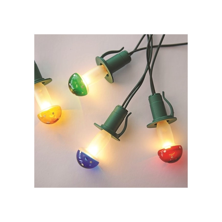 Ghirlandă luminoasă TOADSTOOL, 12 becuri cu soclu E10, 10,7 m, alb cald, Fabricat în Cehia