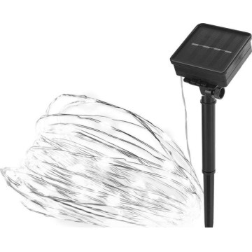 Ghirlandă solară 120xLED/2,4W/1,2V 12m IP44 600 mAh alb rece