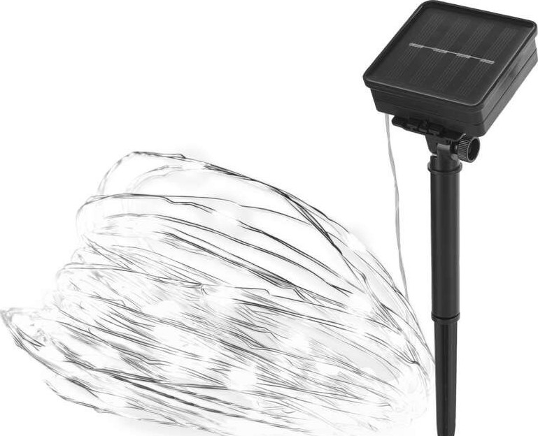 Ghirlandă solară 120xLED/2,4W/1,2V 12m IP44 600 mAh alb rece