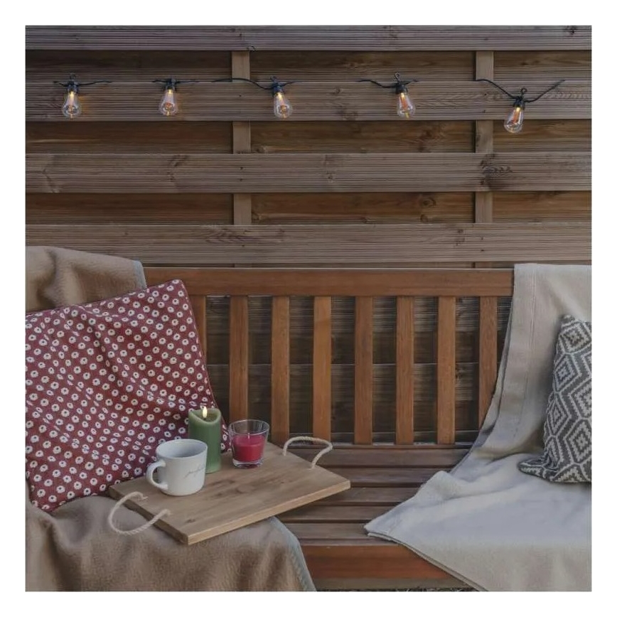 Ghirlandă solară decorativă cu 10 LED-uri, 0,6 W/1,2 V, 4,5 m, IP44, 800 mAh