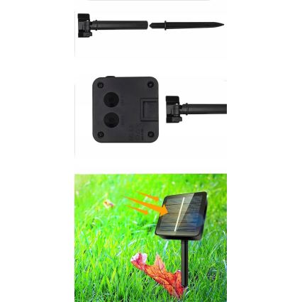 Ghirlandă solară decorativă cu 30 LED, 8 funcții, 500 mAh, 6,5 m, IP67, alb cald