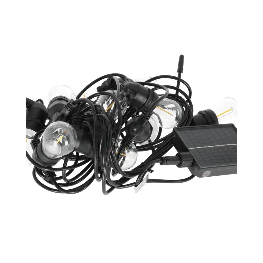 Ghirlandă LED solară reglabilă STARLIGHT NEO, 20 x E27, 3,7 V, 2700 K, IP54, 2400 mAh, 21,5 m + telecomandă