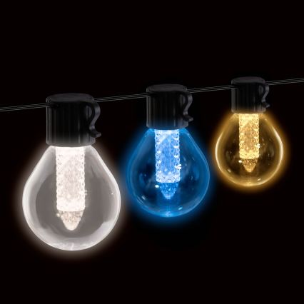 Ghirlandă solară LED reglabilă 15xLED/1,5W/3,7/5V 2700-10000K 2200 mAh 9 m IP65 neagră + telecomandă